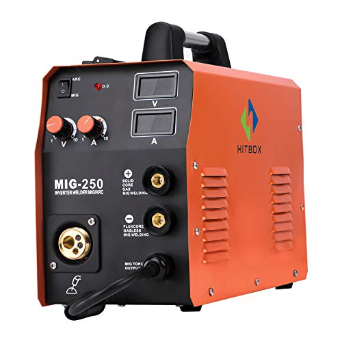 HITBOX Mig Welder MIG250 MIG TIG ARC Welding Machine 0.8 1.0mm Gas Gasless Welder 220V 3 in 1 Mig Welding Machine