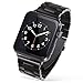 PUGO TOP Replacement for Apple Watch Band Ultra 2/Ultra Series 9/8/7/6/5/4/3/2/1/SE 42mm 44mm 45mm, Stainless Steel Metal Iphone Watch Link Band for iWatch (3 blades Black, 42mm/44mm/45mm/49mm)