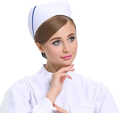SongXin Nurse Hat, Women's Hat, Vinatge Stripe Nursing Costume Cap