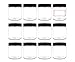 ljdeals 12-Pack 8oz Clear PET Plastic Jars with Lids and Inner Liners, Refillable Empty Round Containers, BPA Free, Bonus 12 Artistic Labels