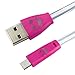 Coromose Smile LED USB Charger Cable for Samsung Galaxy S3 S4 I9500 (Hot Pink)