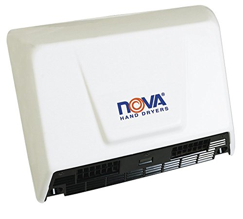 World Dryer 0930 NOVA-2, Economical Surface Mounted ADA Hand Dryer, Universal Voltage 110-120V/208-240V, Aluminum Cover, White