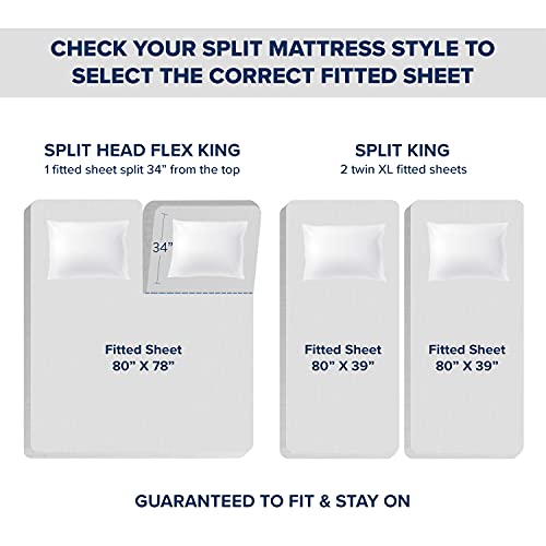 Bare Home Split King Sheet Set 1800 UltraSoft Microfiber Split King