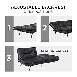 ERYE 3 in 1 Upholstered Futon Loveseat Convertible