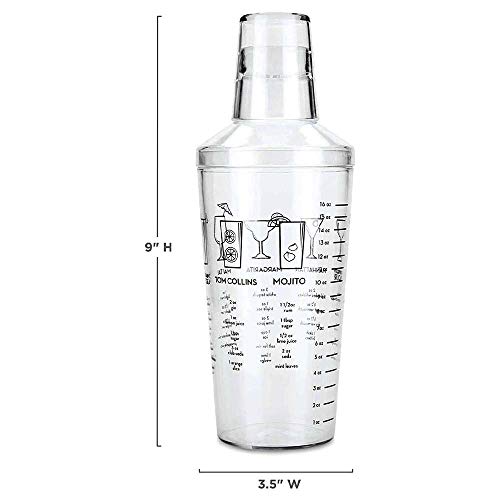 1 Plastic+Recipe+Alcohol+Martini+Shaker