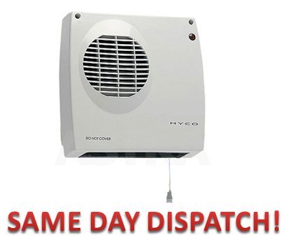 FAN HEATER DOWNFLOW BATHROOM 2000W PULL CORD WALL MOUNT: Amazon.co.uk ...
