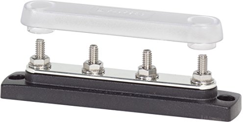 Blue Sea Systems Common 150A BusBar with Four Terminal of 20 1/4-Inch Studs with Cover