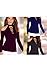 ECOWISH Women's Cut Out Shoulder Tops Halter Neck Lace Up Shirt Basic Tee Blouse US M Wine Red