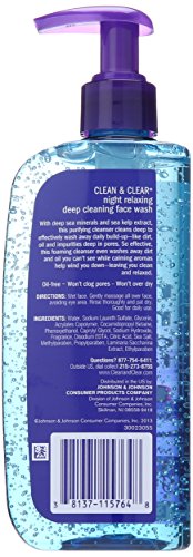 Clean & Clear Night Relaxing Deep Cleaning Face Wash, Oil-Free, 8 Fl. Oz(pack of 6)