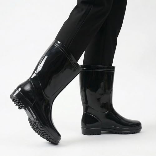 JOMIX Botas de Agua para Hombre Caña Media PVC Goma Botines de Lluvia Impermeable Antideslizante Ligeras Cómodas para Jardín Trabajo Pesca Acampada