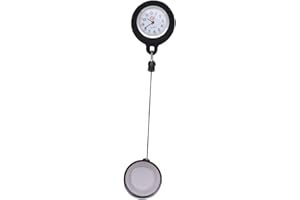 GALPADA Clip-on Nurse Pocket Watch Black Face Retractable Hanging Fob Watch for Medical Staff Healthcare
