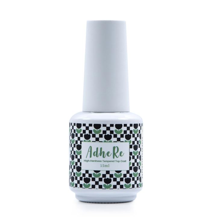 ADHERE High-Hardness Tempered Top Coat- 15ML/0.5fl oz Top Coat Gel Nail Polish, Glossy Shine Finish and Long Lasting, Soak Off Nail Lamp Gel, for Home DIY and Nail Salon