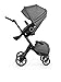 Stokke Black V5 / Chassis With Complete Stroller Seat, Parasol and Cup Holder, Black Melange