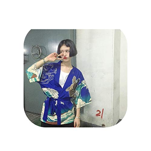 Kimonos Woman Japanese Kimono Cardigan Cosplay Shirt Blouse for Women Japanese Yukata Beach Kimono,2,One Size