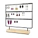 Suneed Earring Holder Organizer Jewelry Display Stands Earring Organizer Stand Jewelry Holder Organizer, Earring & Necklace Jewelry Towel Organizer Display Tree (Black-3Layer)