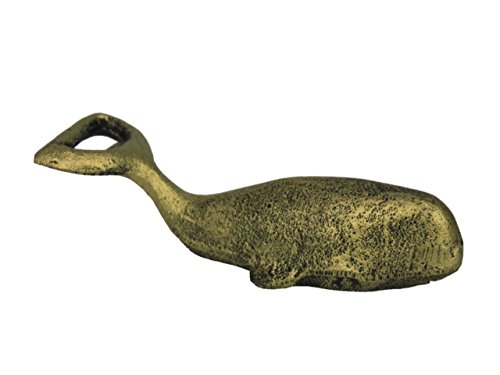 Hampton Nautical  Rustic Gold Cast Iron Whale Sea Decoration Bottle Opener, 7" - Vintage Cast Iron Décor - Thumbnail 3