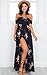Summer Beach Dresses for Women 2022 Wedding Guest Maxi Off Shoulder Engagement Floral Dress Nave Blue XL
