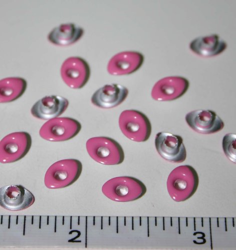 1/8" Pink Top Painted Aluminum Oval Eyelets - 50 Pack