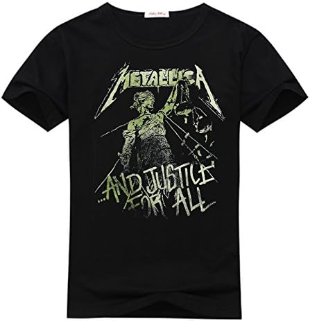 Dlaqdgog Men's Metallica and Justice for All Short Sleeve T-Shirt Shirt