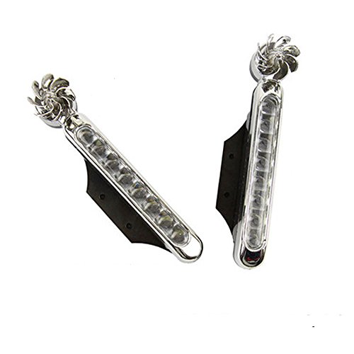 Cdycam Waterproof 2 Pcs 8 LED Wind Energy Powered Car Exterior Daytime Light Fog Lamp Running Light (White) - Thumbnail 4