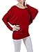 H2H Womens Comfy Soft Cool Boat Neck Solid Long Sleeve Dolman Drape Top Tee