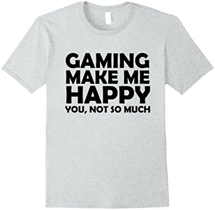 Mens Gifts for Dad - Gamer Gifts for Gamers - Gaming Makes Me Hap Medium Heather Grey