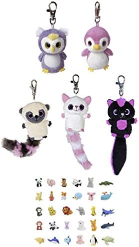 Stuffed Animals Plush Clip Keychains, Puzzle Erasers &amp; Gift Bag | Plush, Soft, Cuddly, Cute Kids Toys | For Boys &amp; Girls, Party Favors, Birthdays, Holidays, School &amp; More (girls)