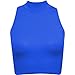 Fashion Wardrobe Womens Crop Top Ladies Polo Turtle Neck Sleeveless Tshirt Cropped 8 10 12 14 New (USA 6-8 / UK 6-10 (S/M), Royal)