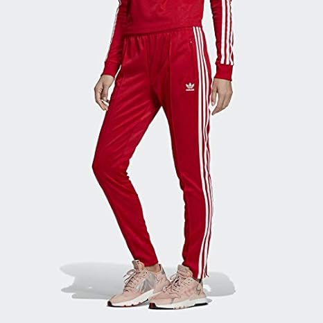 adidas red track pants womens