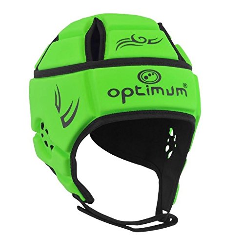 Optimum Unisex Senior Tribal Protective Headguard, Fluro Green/Black, Small