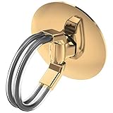 Aduro Cell Phone Ring Holder, 3 in 1 Universal Phone Ring Stand Car Holder, Finger Grip Phone Holder for iPhone, Samsung Phone and Smartphones (Gold)