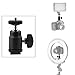 Mini Ball Head Hot Shoe Mount Adapter 360-degree Rotation with 1/4