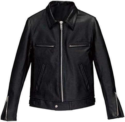 Western Leather Men's Lambskin Leather Bomber Biker Jacket Medium Black