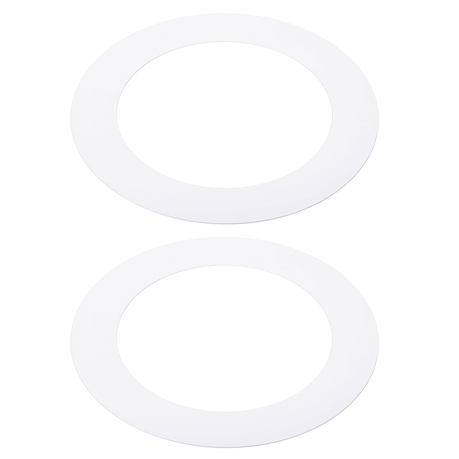 PATIKIL 4.13" ID 5.91" OD Goof Rings for Recessed Light, 2 Pack Matte White Goof Metal Trim Ring Lighting Fixture for Ceiling Wall Recessed Can Downlights — image 1