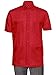 Gentlemens Collection Mens Short Sleeve Linen Look Guayabera Shirt Red X-Large