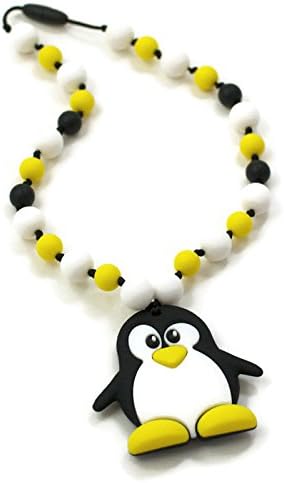 Penguin Silicone Oral Sensory Autism Chewable Chew Necklace 20'' - Bitey Beads
