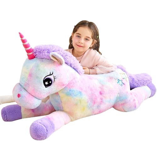 IKASA XXL Einhorn Kuscheltier Groß,110cm Riesen Plüschtier