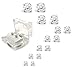 Silver, Gold Tone 4,5,6,7,8,9,10mm Clear Round Cubic Zirconia Magnetic Stud Earring (All Size Available)