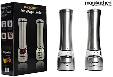 Magikuchen Premium Salt And Pepper Grinder Manual Set - Get 100% Freshly Grounded Spices Of Your Choice Of Fineness Every Time For Lifetime-No Risk Of Losing Flavor Giving You The Best Aroma - BUY NOW