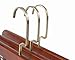 Beech Wooden Pant Skirt Hangers with 2-Adjustable Clips, Retro Finish, 3 Pack