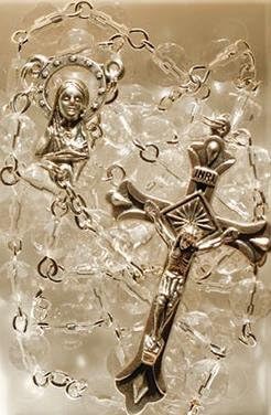 Rosary Crystal effect Beads. Rosaries.Our Lady beads