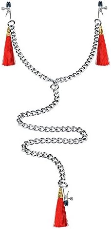 Pearl in Clamshell Charms with Blue Accents on Double Loop Cleopatra Clit Clamp Includes Organza Gift Storage Bag (Style A)