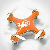 KiiToys Quadcopter Drone RC Helicopter Quad Copter Toy - Micro Mini Nano Size - 3D Flip Air Light Show - 6 Axis Gyro - 4 Channels Radio Control - 2.4 ghz 100 ft range - 