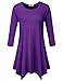 BELAROI Plus Size Tops for Women Fall Tunic Tops to Wear with Leggings 3/4 Sleeve Casual Swing Loose T Shirts Blouse(3X, Deep Purple)
