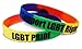 Novel Merk LGBT Gay Pride & I Support LGBT Rights Rainbow Silicone Rubber Band Wristband Bracelet Accessory