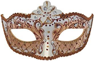 Pure Seasons Bejeweled Venetian Mask (Red)-Standard