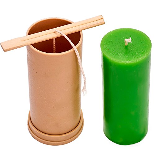 Сylinder mold - height: 5.9 in, width: 2.3 in - 30 ft. of wick i…
