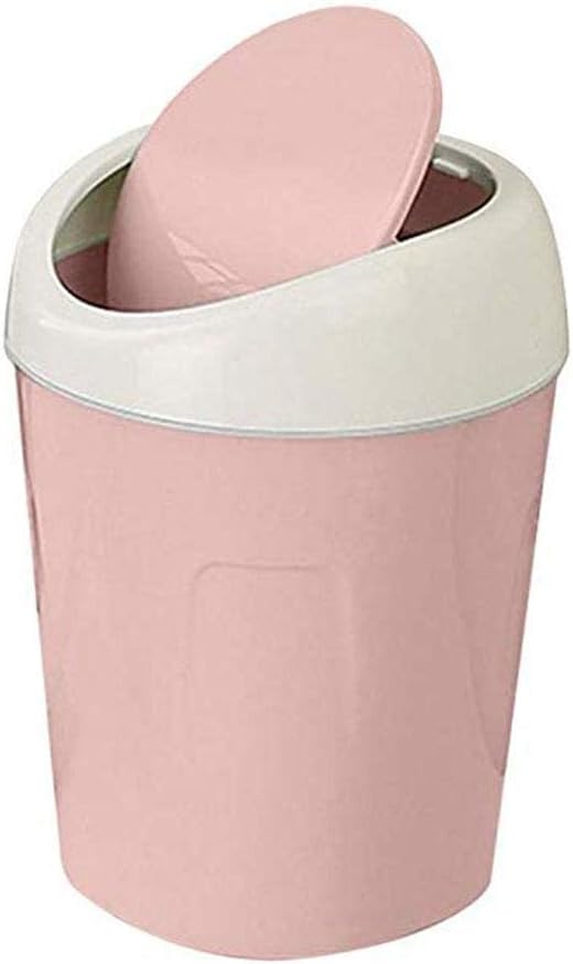 Joyfeel buy Desktop Bin Mini Trash Can with Swing Top Lid Plastic Garbage Bin for Office Bathroom Waste Bin Pink