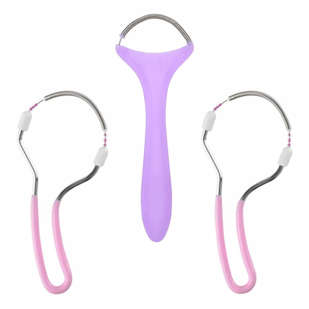 Kovcfon 3 PCS Spring Facial Hair Remover Manual Epilator Spring Handle Hair Remover Spring Epilator for Women Face Hair Removing (Random Color)