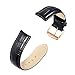 iStrap Leather Watch band Alligator Grain Calfskin Replacement Strap Stainless Steel Buckle Bracelet for Men Women-18mm 19mm 20mm 21mm 22mm 24mm-Black Brown